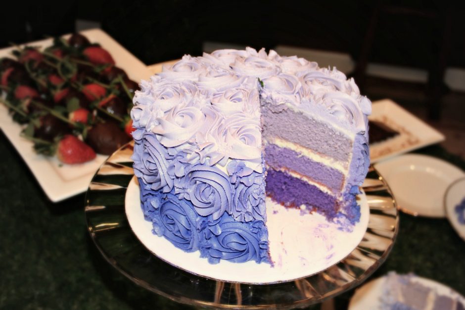 Purple Ombre Rose Cake